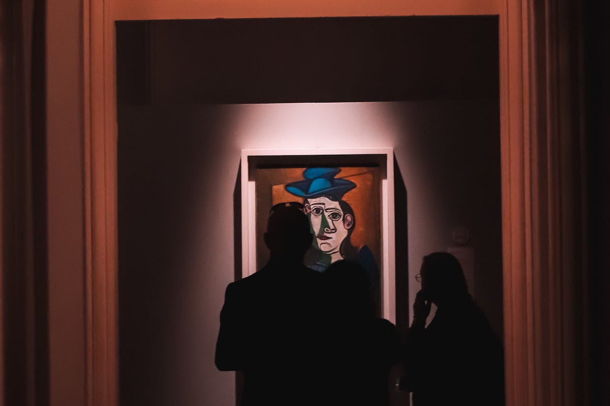 Art and culture event with creative lighting